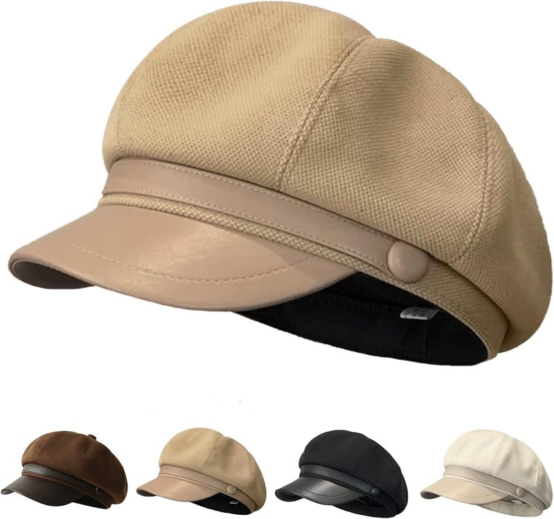 Busnos Newsboy Hats for Women and Men Beret Women's Hats & Caps Fall and Winter Womens Hat y2k Hat Women's Octagonal Cap - Image 1